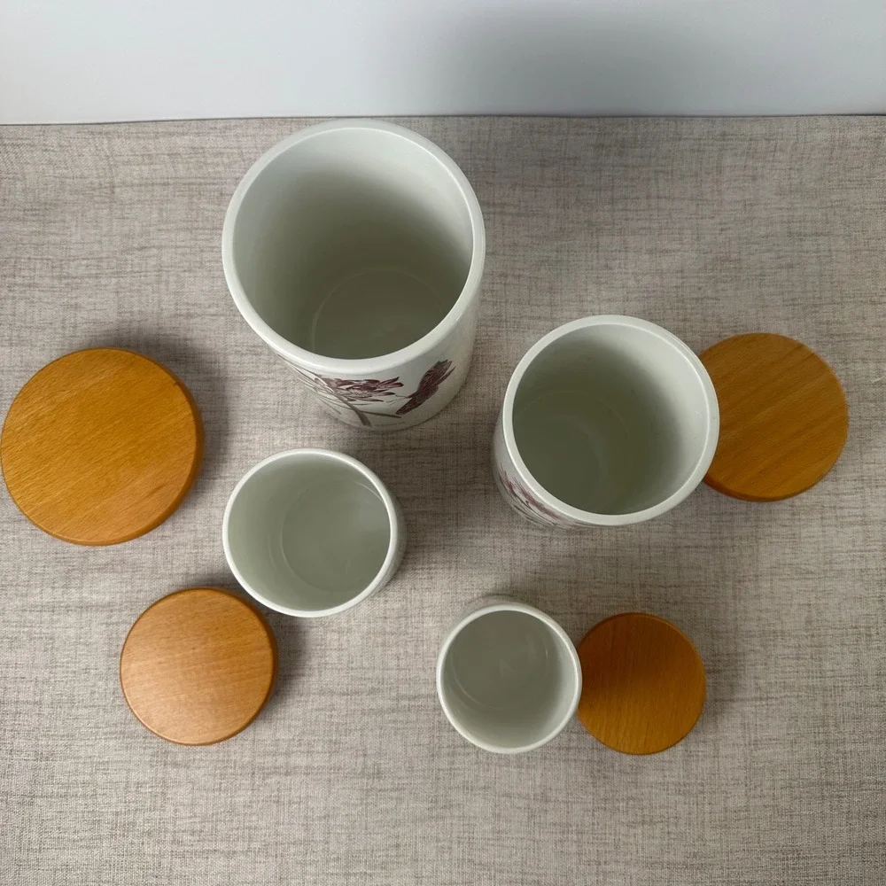 Vintage Portmeirion Botanic Garden Ceramic Canister Set of 4 | 1970s